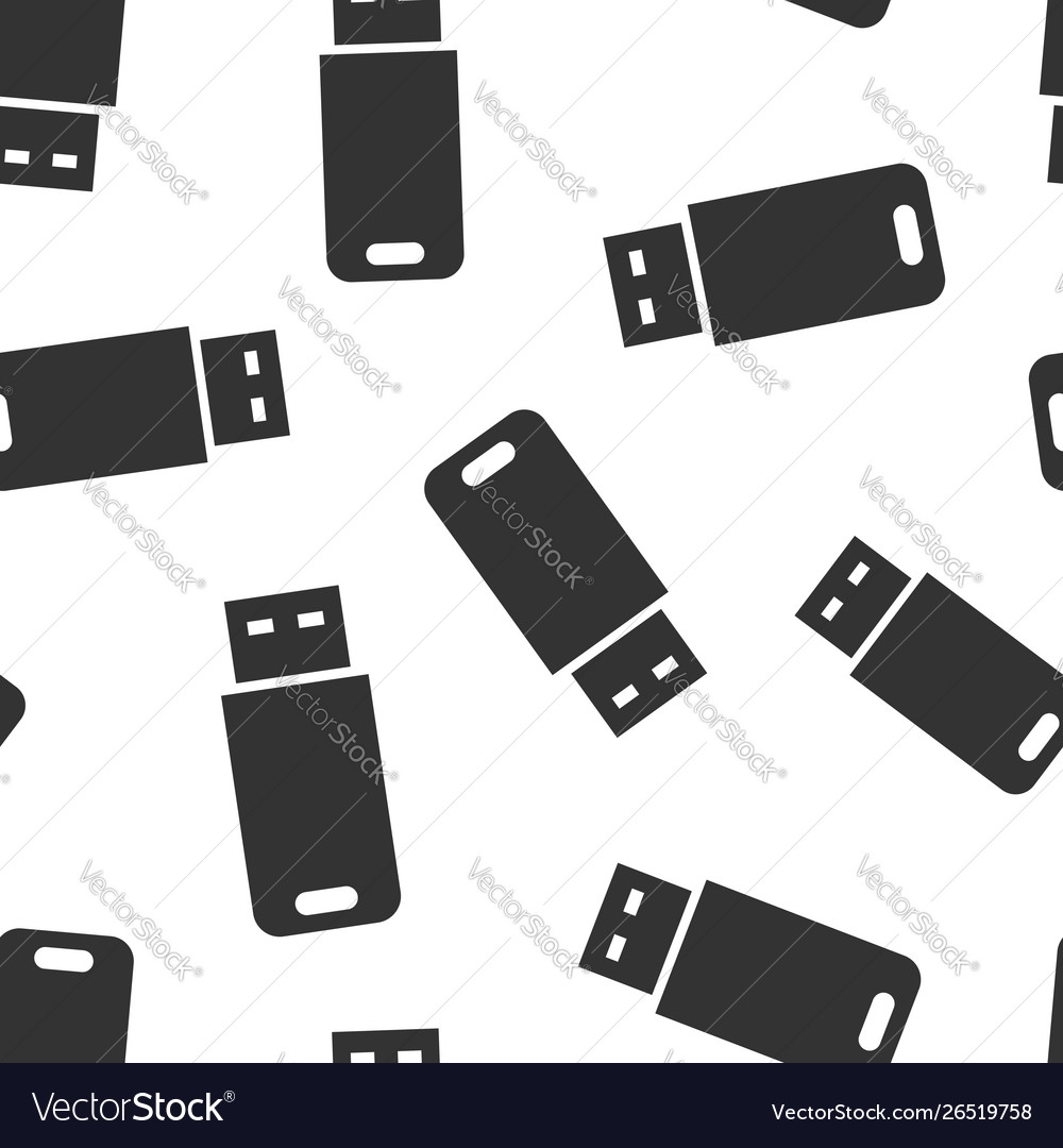 Usb drive icon seamless pattern background flash