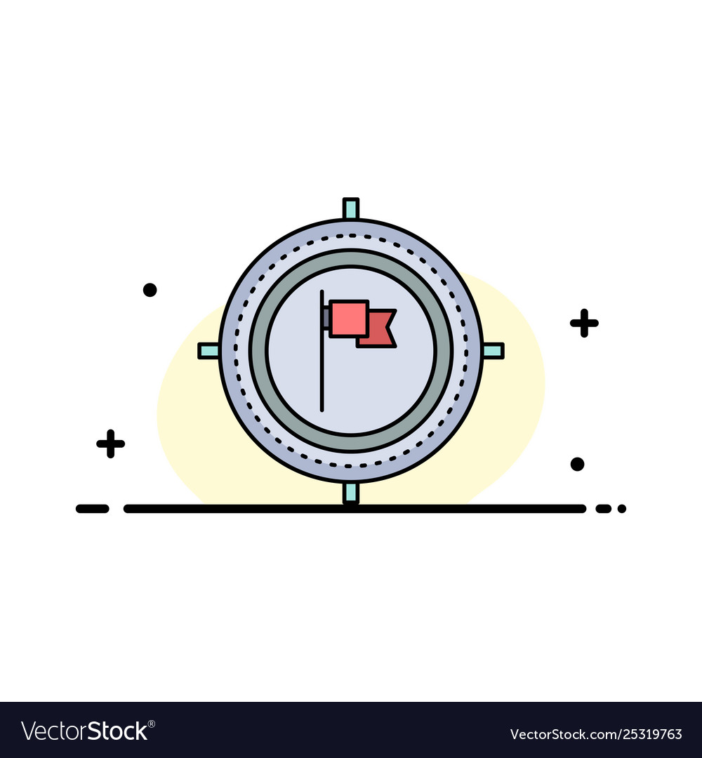 Aim business deadline flag focus flat color icon