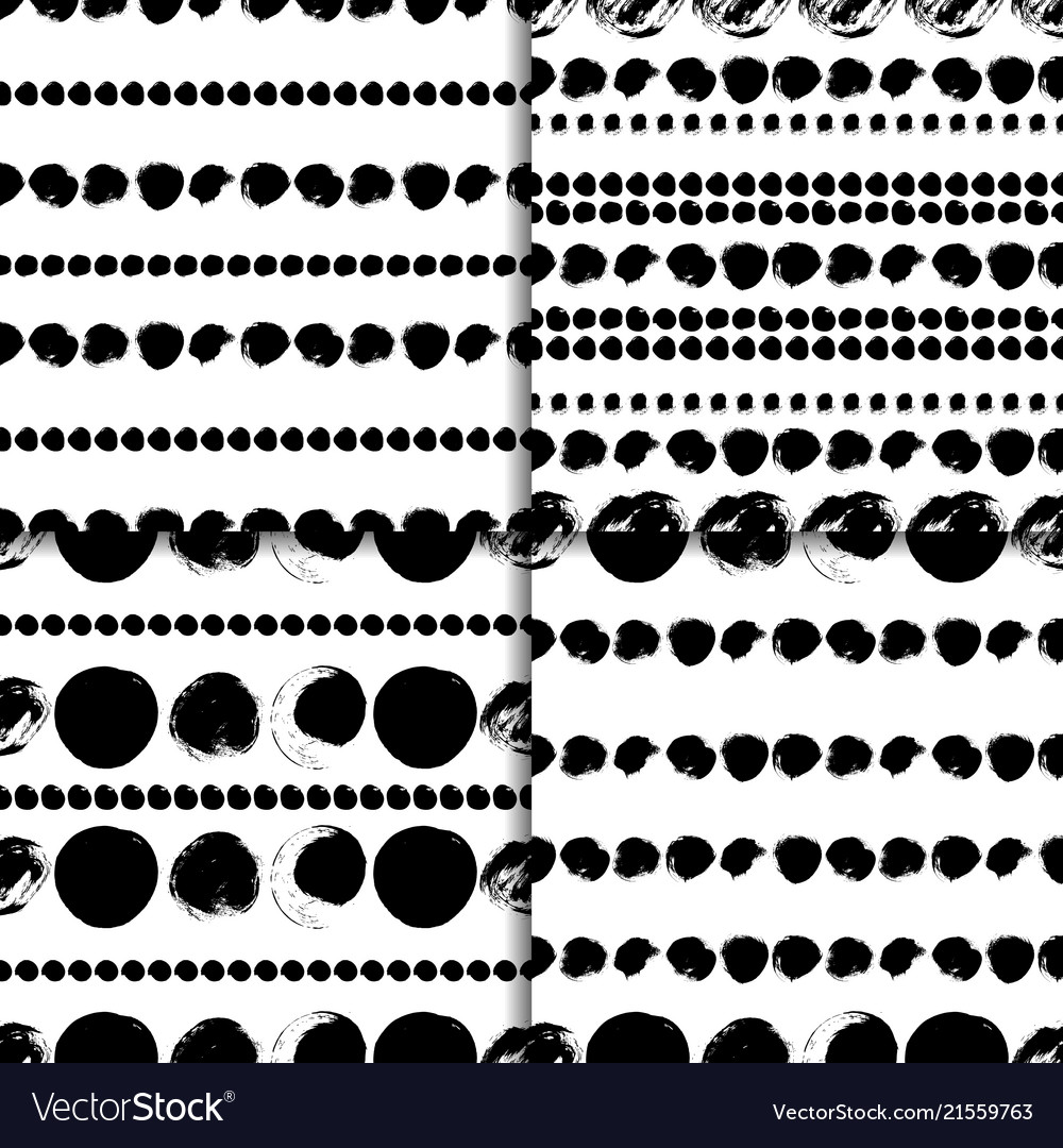 Black and white pattern set with circles Vector Image Black and white pattern set with circles