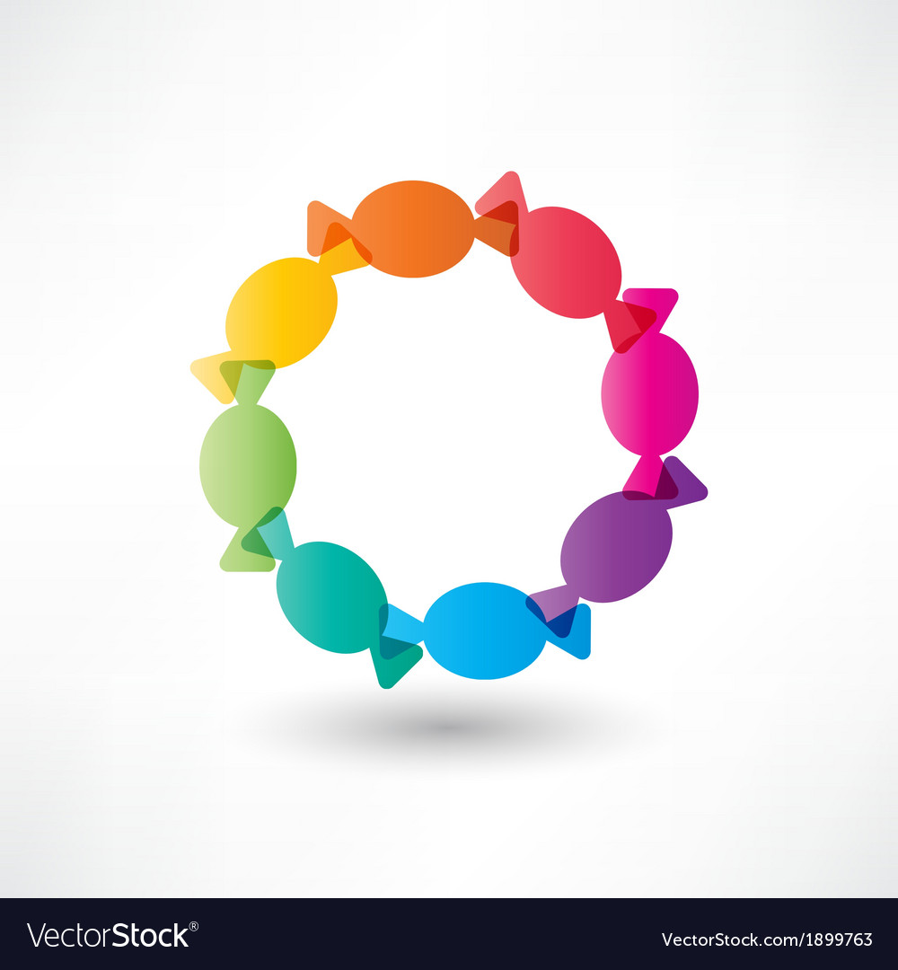 Candys in a wrapper circle