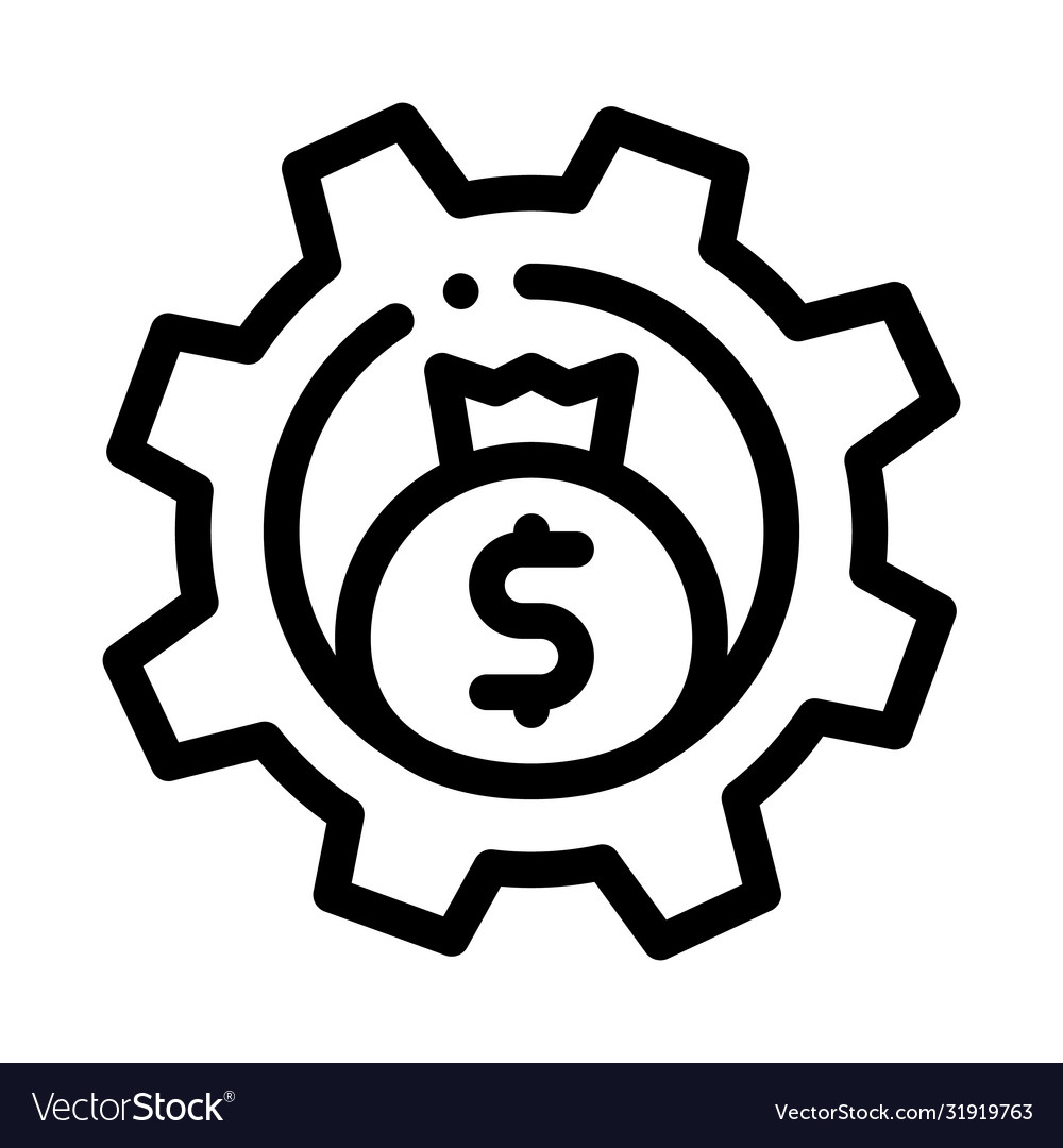 Cash settings icon outline