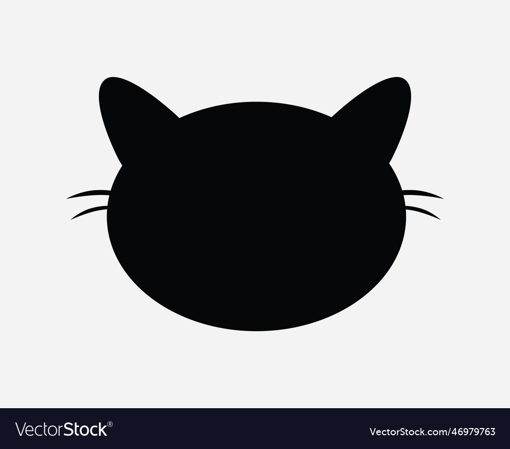 Doodle Love Cats Kitten Head Silhouette Stock Vector (Royalty Free