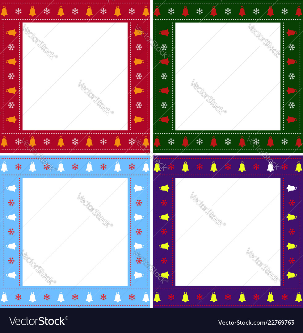 Christmas or new year multiciolored border set