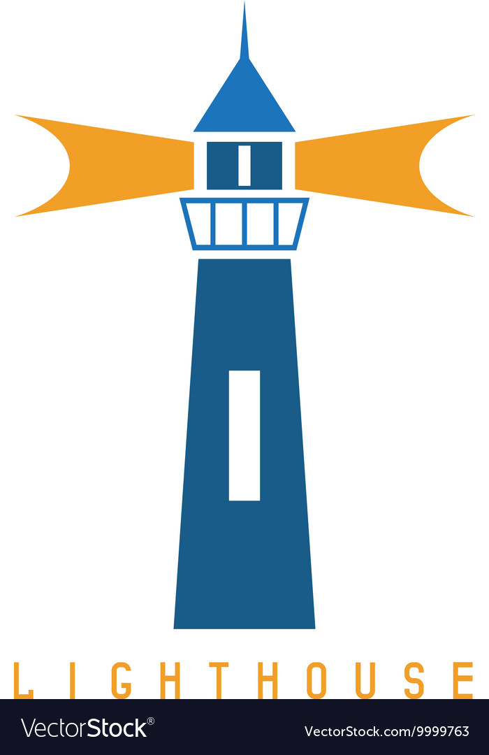Concept template with lighthouse in flat design