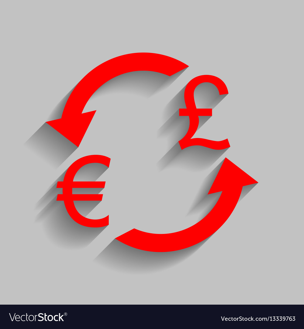 Currency exchange sign euro and uk pound