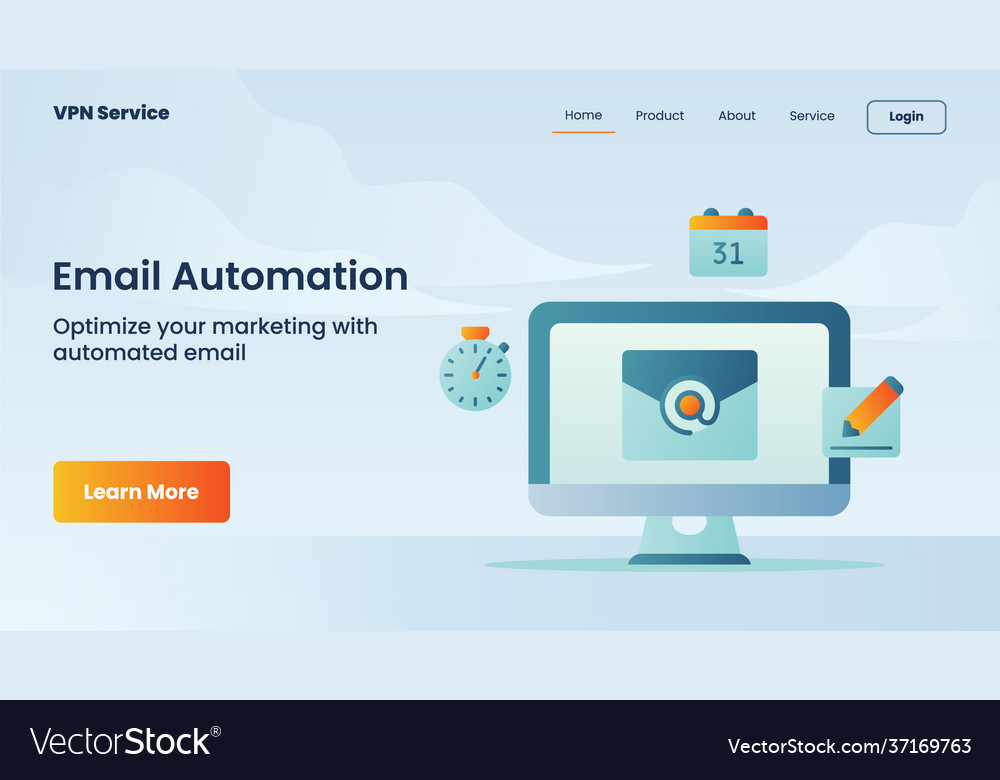 Email automation campaign for web website home
