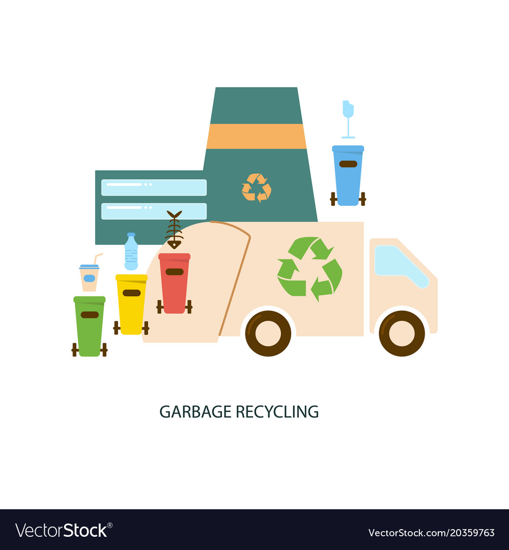 Garbage recycling flyer Royalty Free Vector Image