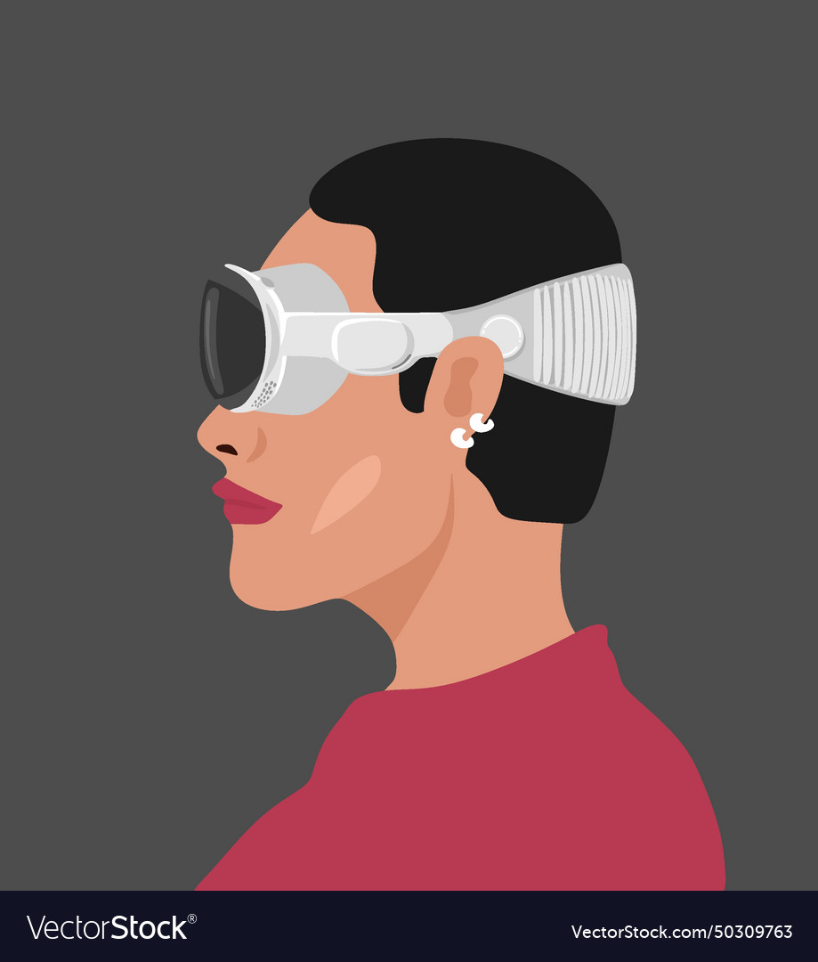 Girl using spatial computing device