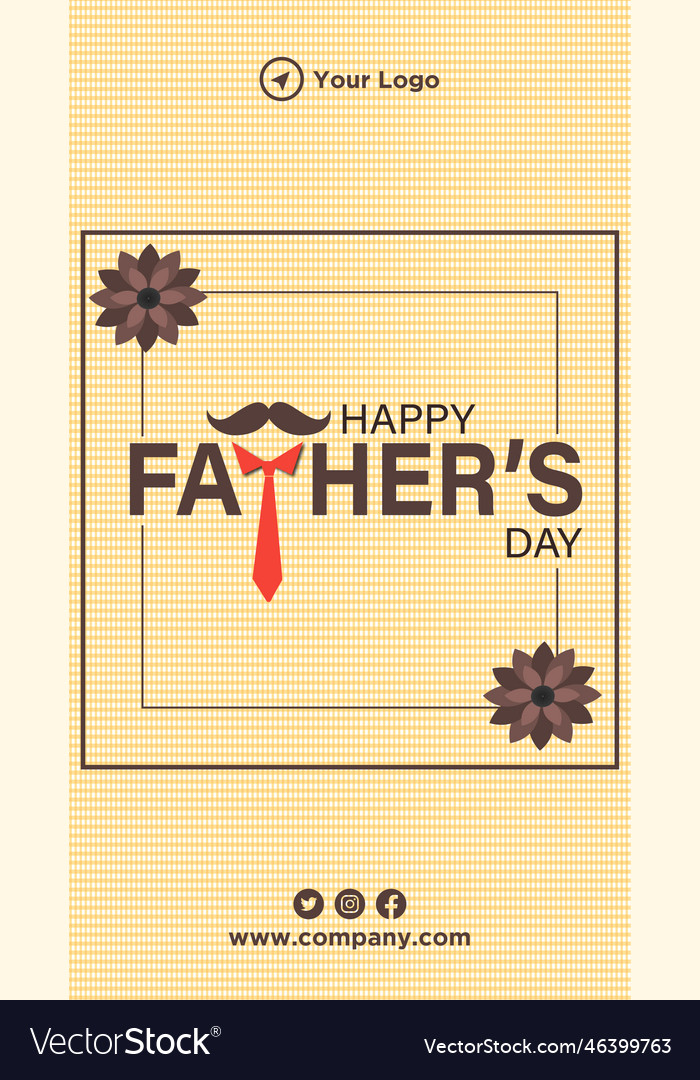 Happy fathers day portrait template Royalty Free Vector Happy fathers day portrait template Royalty Free Vector