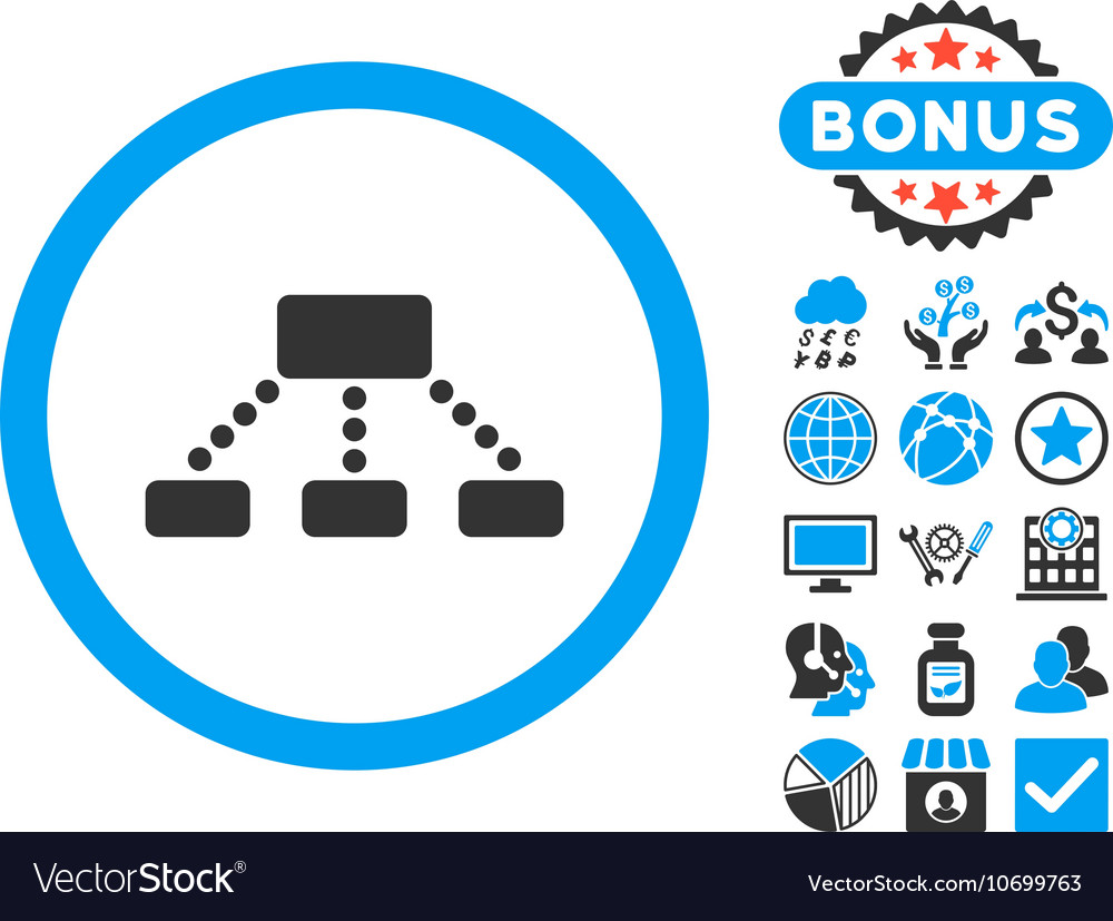 Hierarchy flat icon with bonus Royalty Free Vector Image