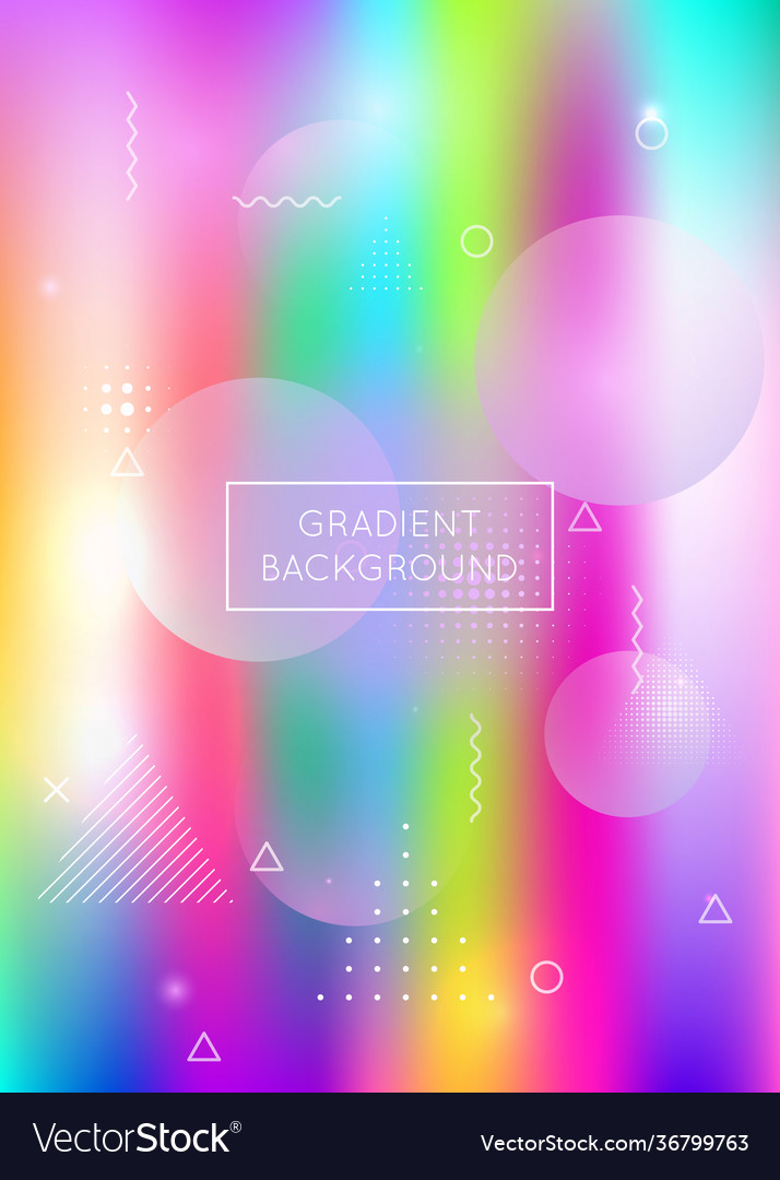 Holographic background with liquid shapes dynamic Vector Image