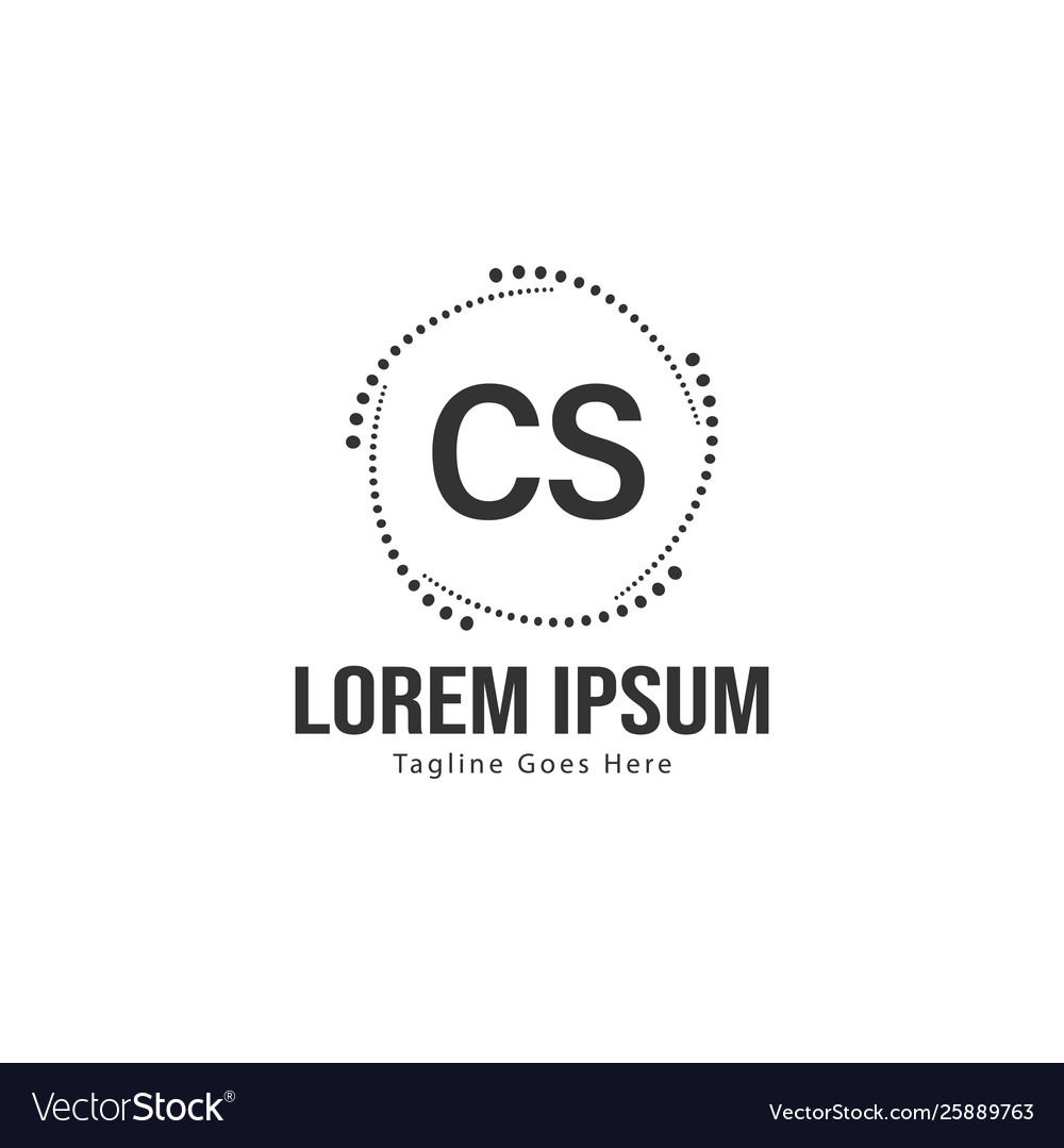 Initial cs logo template with modern frame