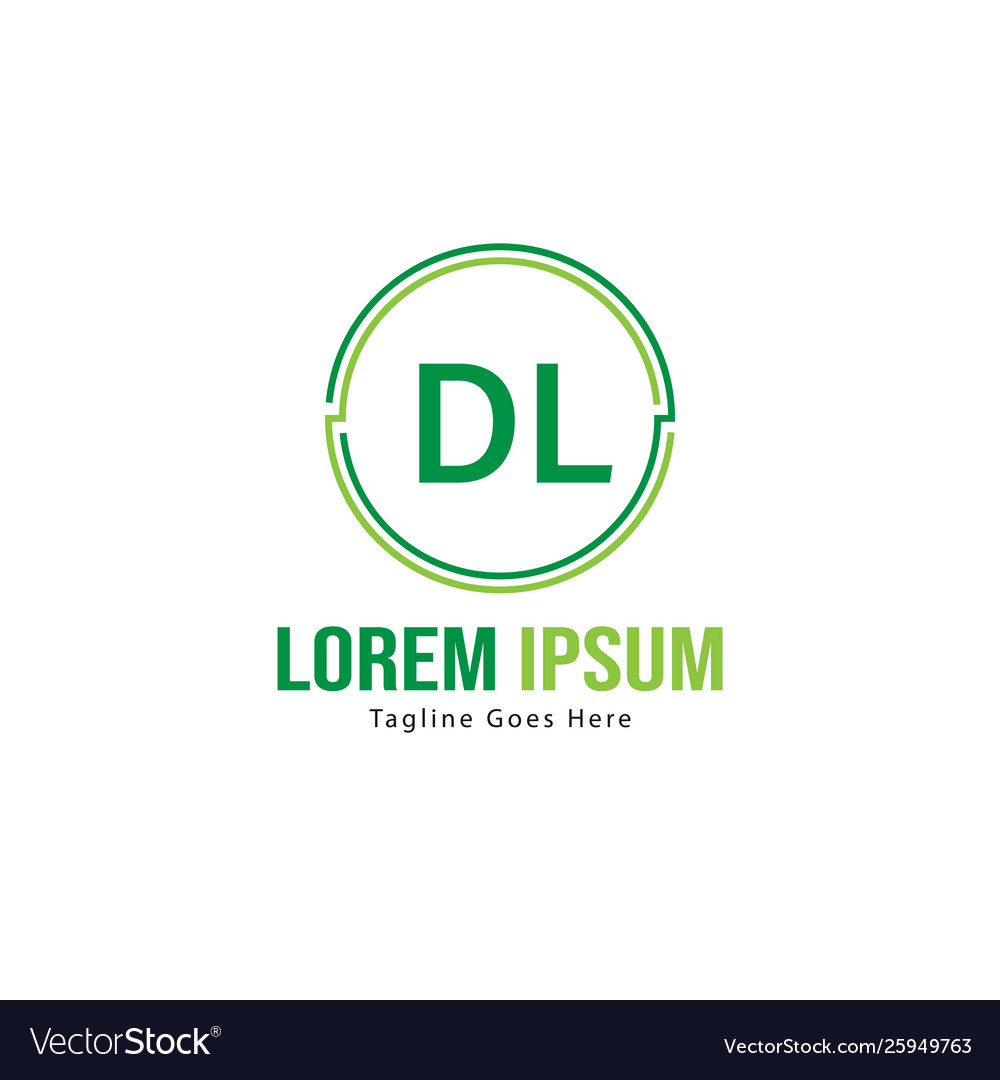 Initial dl logo template with modern frame vector image Initial dl logo template with modern frame