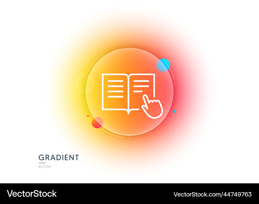 Instruction book line icon education symbol Vector Image