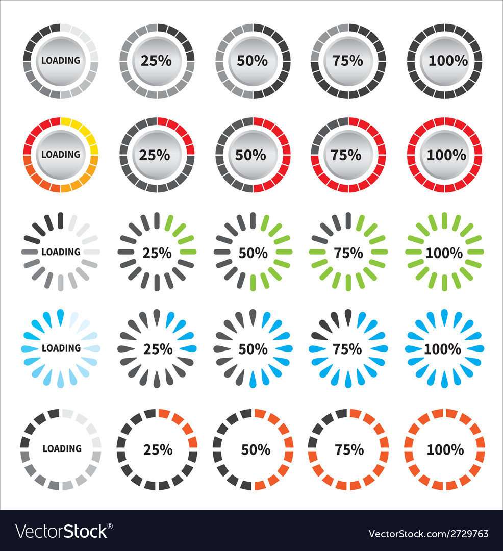Loading and buffering bar Royalty Free Vector Image
