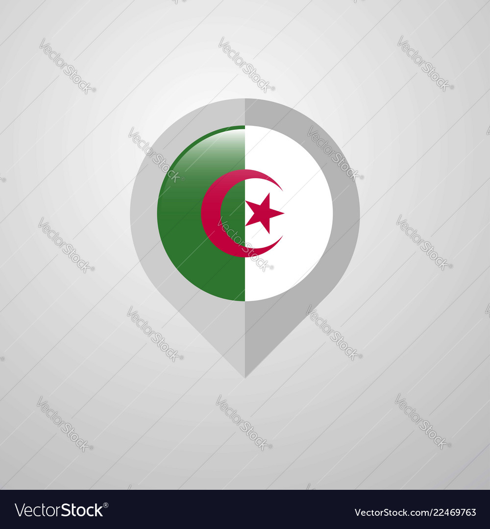 Map navigation pointer with alegeria flag design