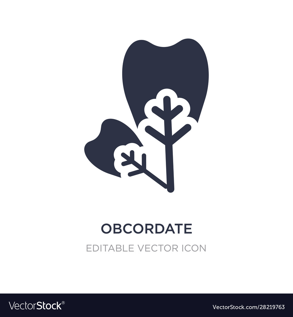 Obcordate icon on white background simple element Vector Image Obcordate icon on white background simple element