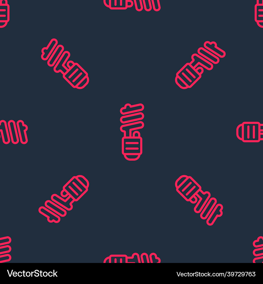 Red line led light bulb icon isolated seamless Vector Image