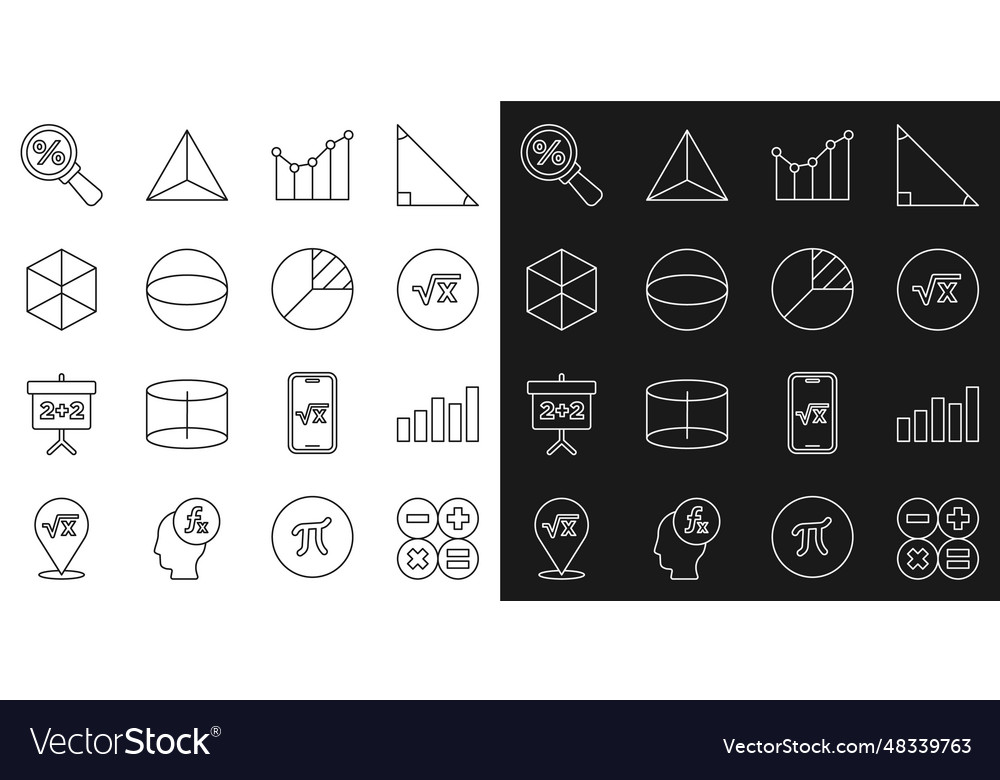 Set line calculator graph schedule chart diagram vector image Set line calculator graph schedule chart diagram