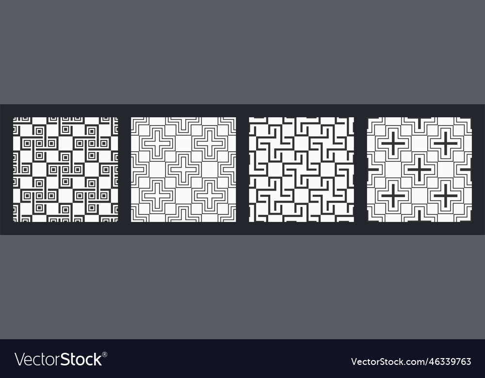 Set of four seamless patterns abstract geometric vector image Set of four seamless patterns abstract geometric