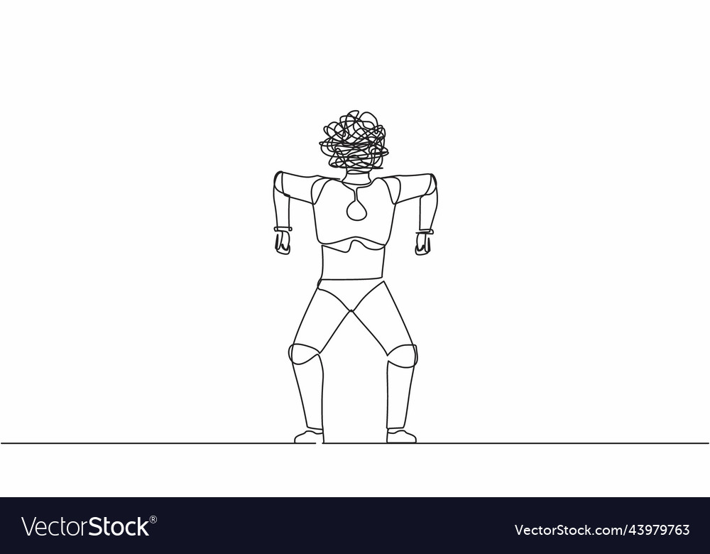 Single continuous line drawing robot with round