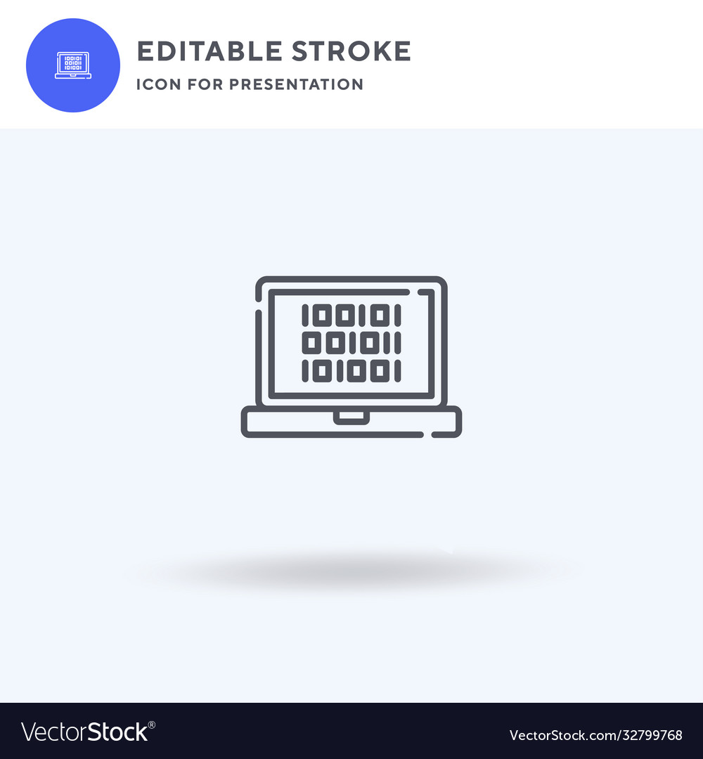 Binary code icon filled flat sign solid