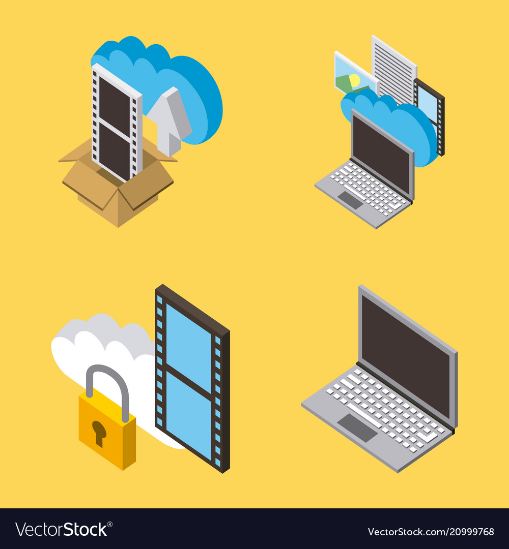 Cloud computing storage vector image Cloud computing storage