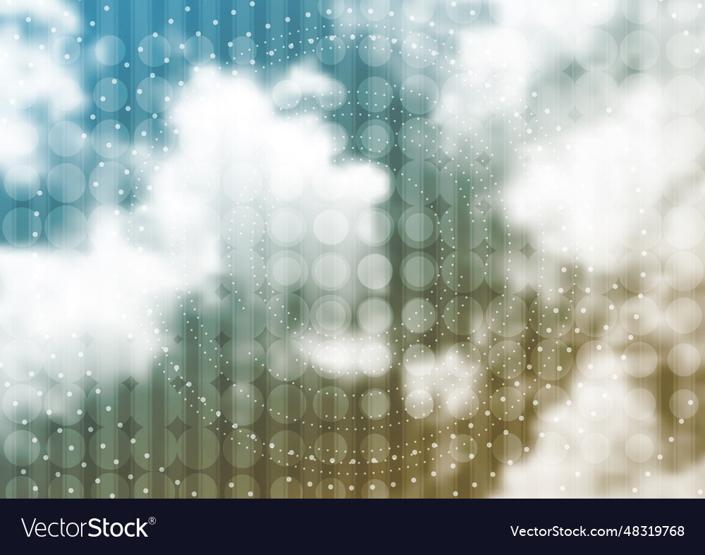 Cloudscape background with circles and dots