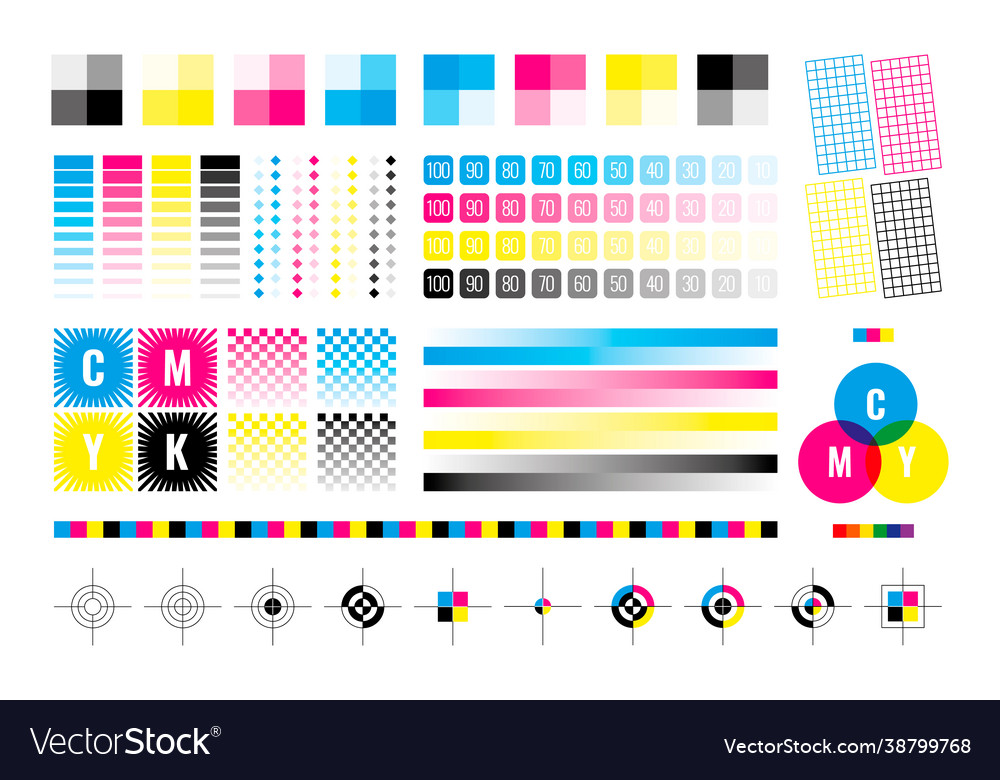 Cmyk marks colorful bars for color divices Vector Image