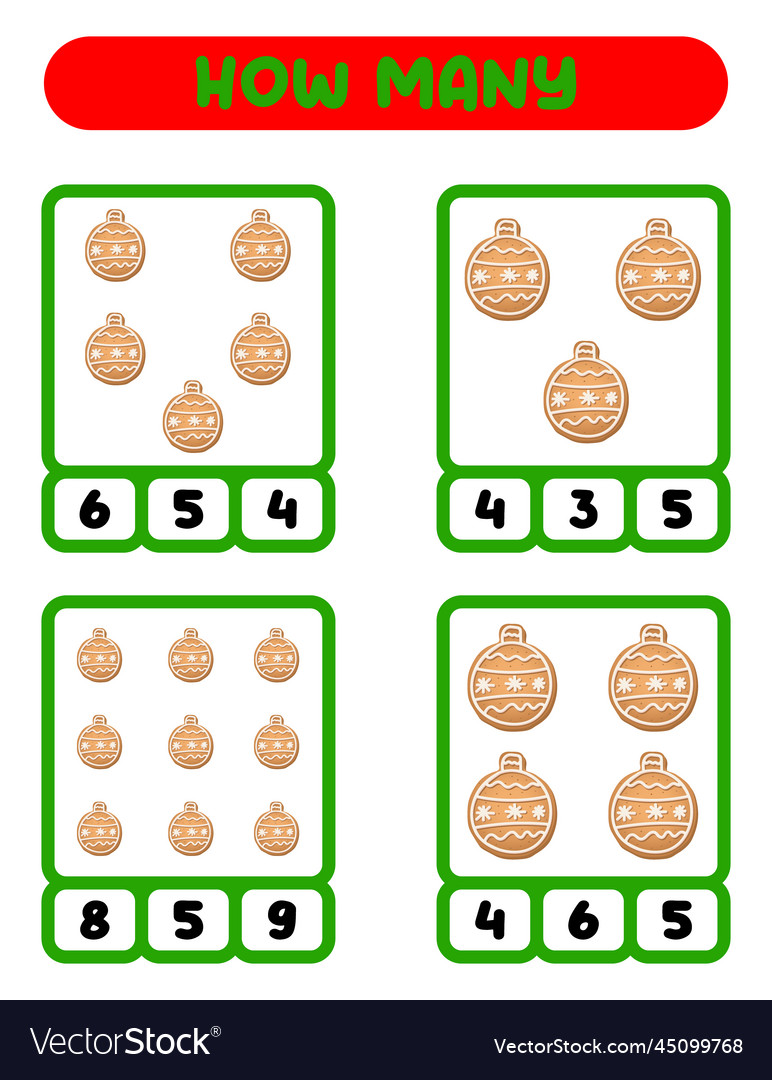 Count how many ginger balls write down the answer vector image Count how many ginger balls write down the answer