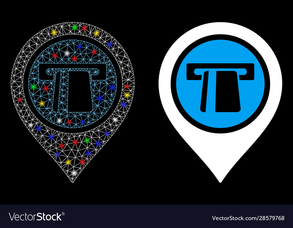 Flare mesh network bank machine pointer icon Vector Image Flare mesh network bank machine pointer icon