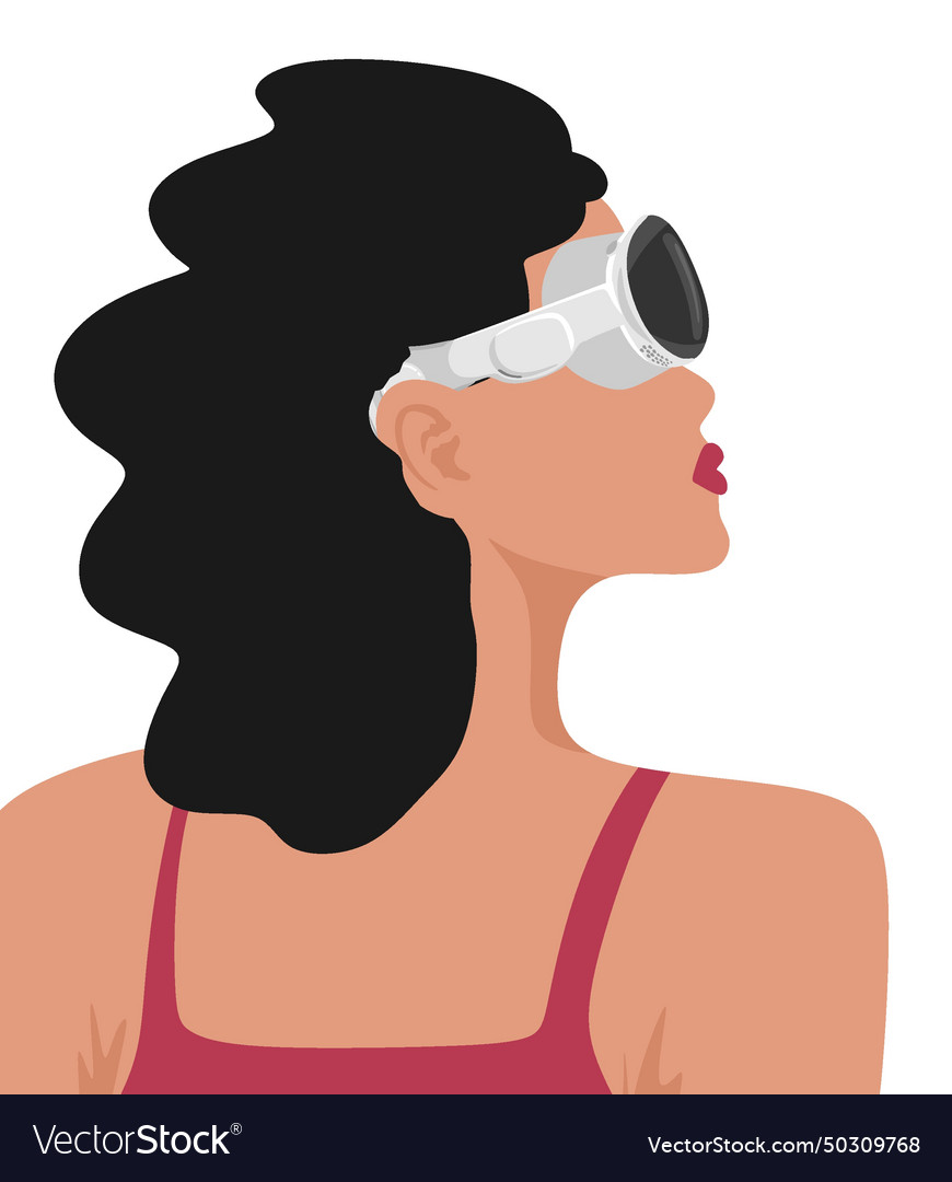 Girl with spatial computing device