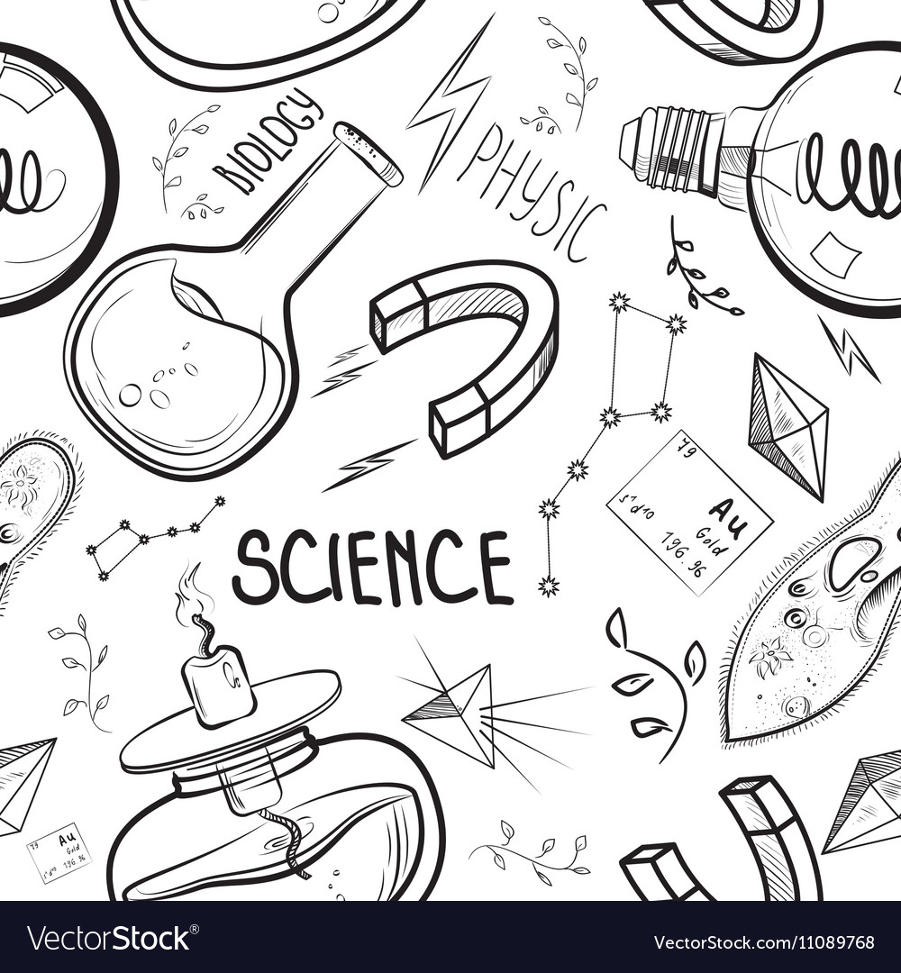 Hand drawn science set Royalty Free Vector Image