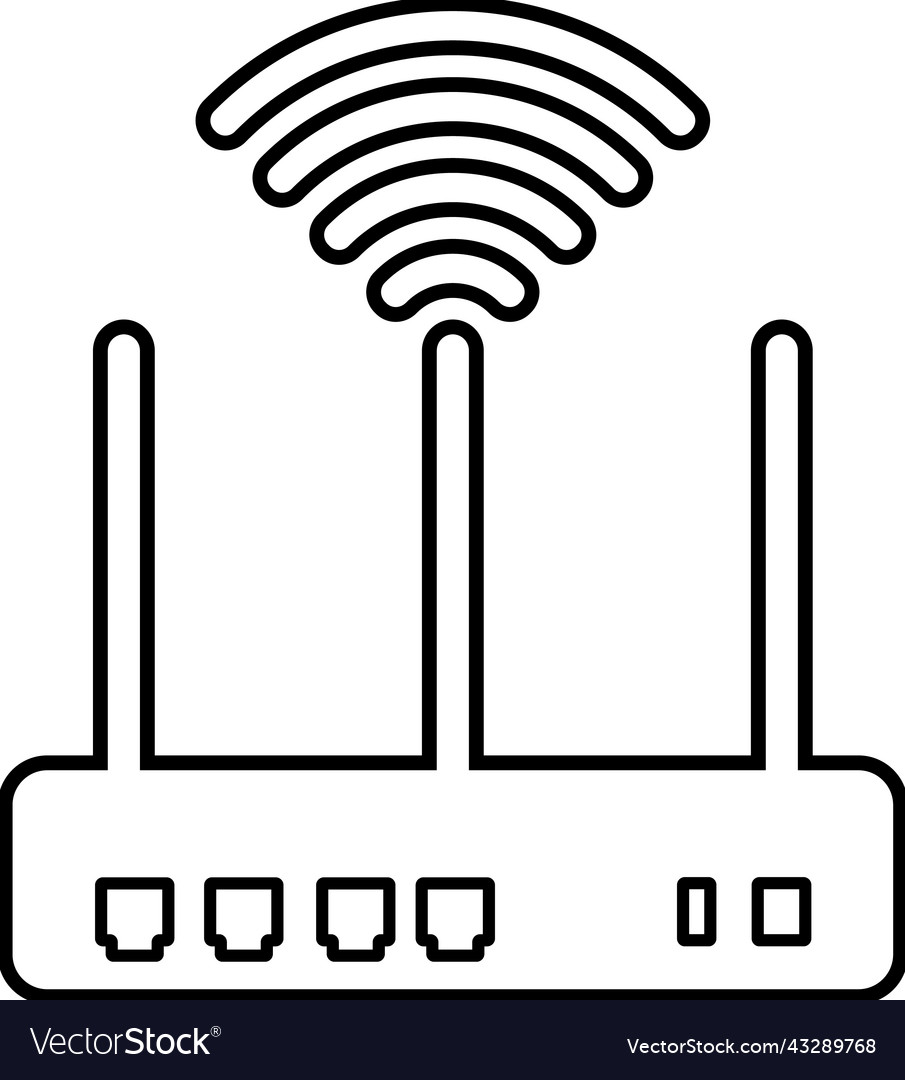 Internet router wifi wireless outline icon line