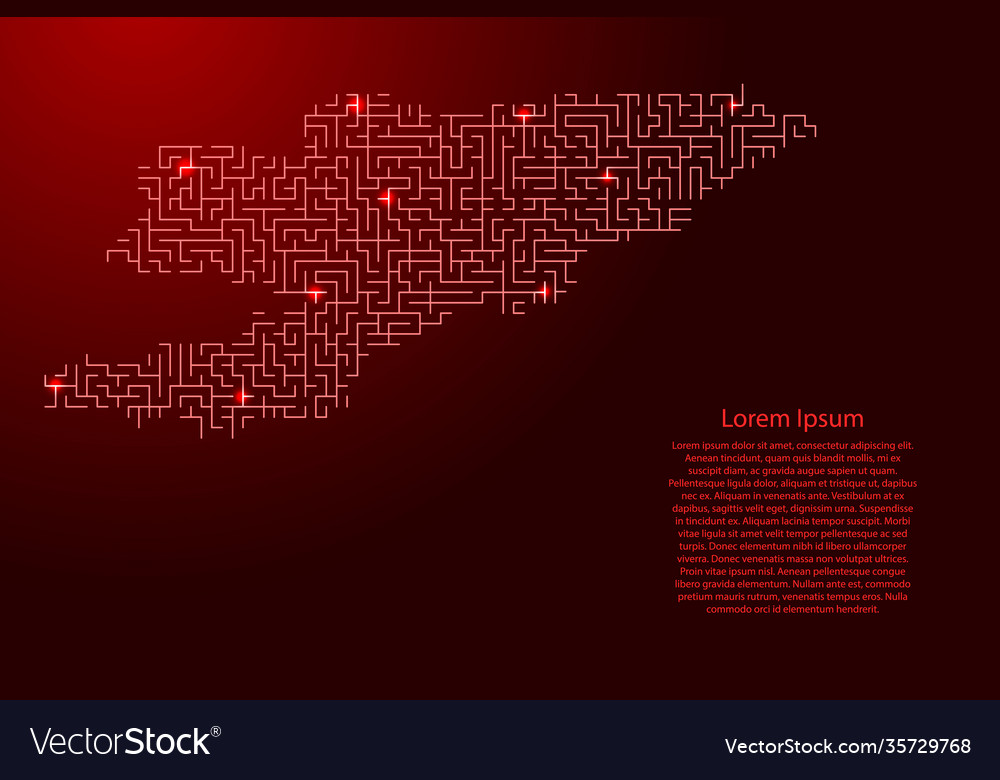 Kyrgyzstan map from red pattern maze grid