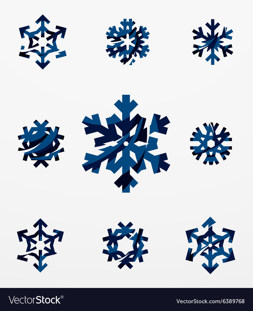 Modern Snowflake Icon Set