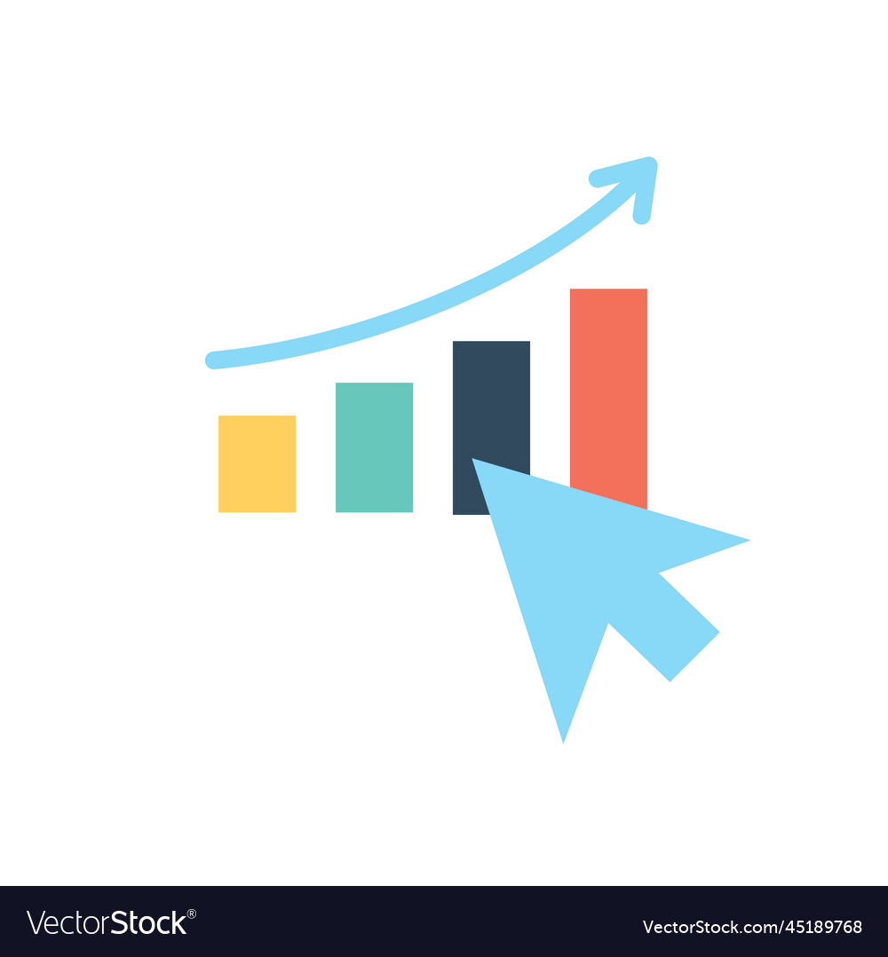 Multicolored graph icon vector image Multicolored graph icon