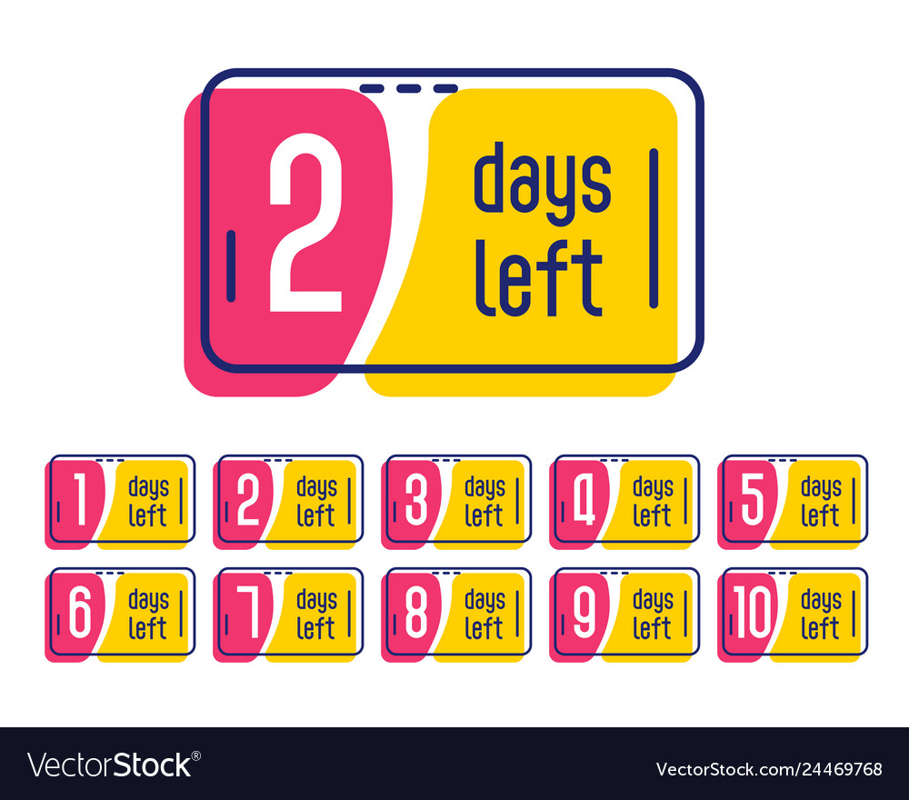 Number of days left promotional label banner