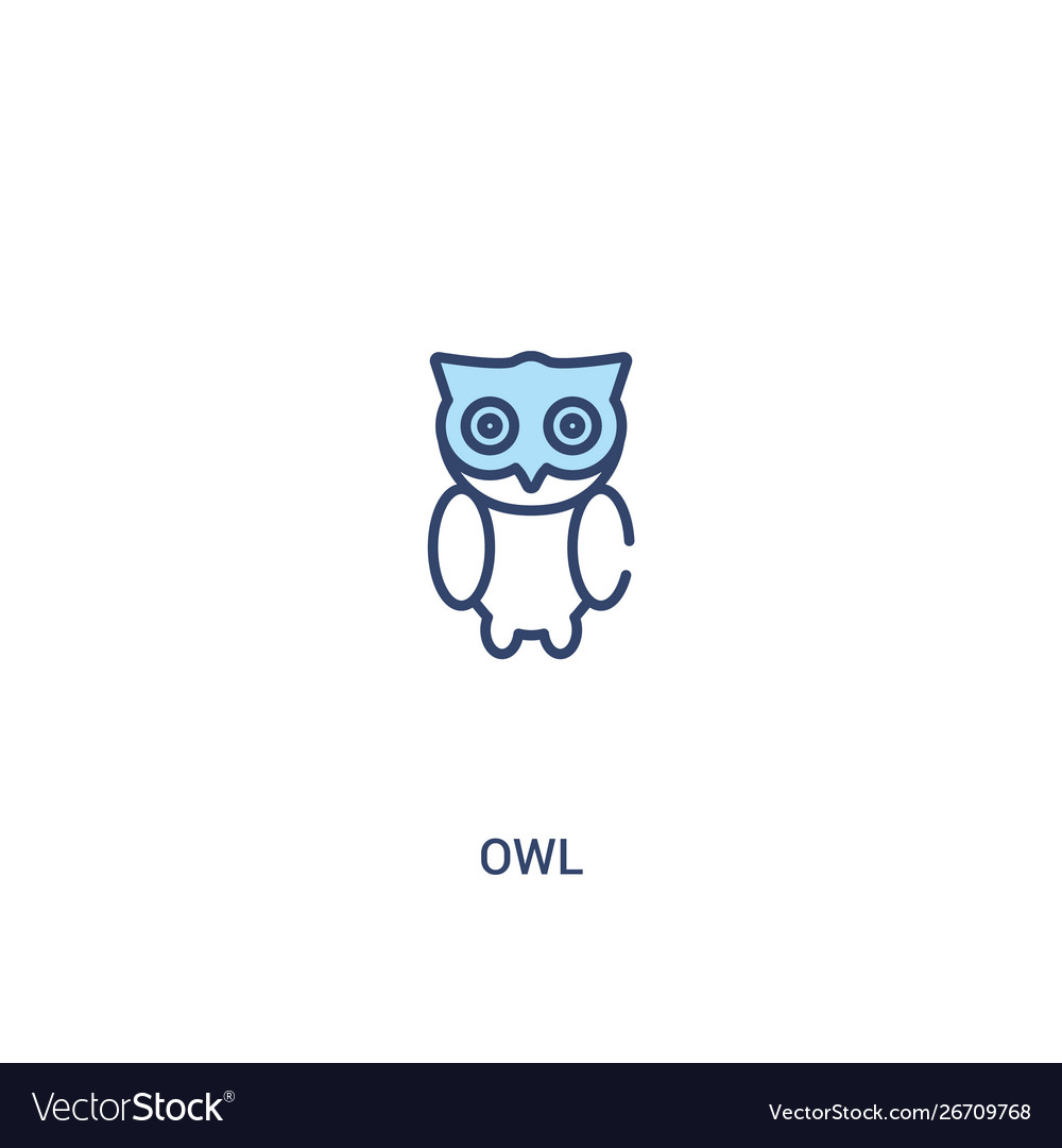 Owl concept 2 colored icon simple line element