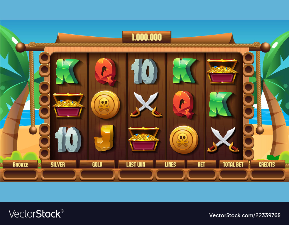 Playing field slots game for user interface vector image Playing field slots game for user interface
