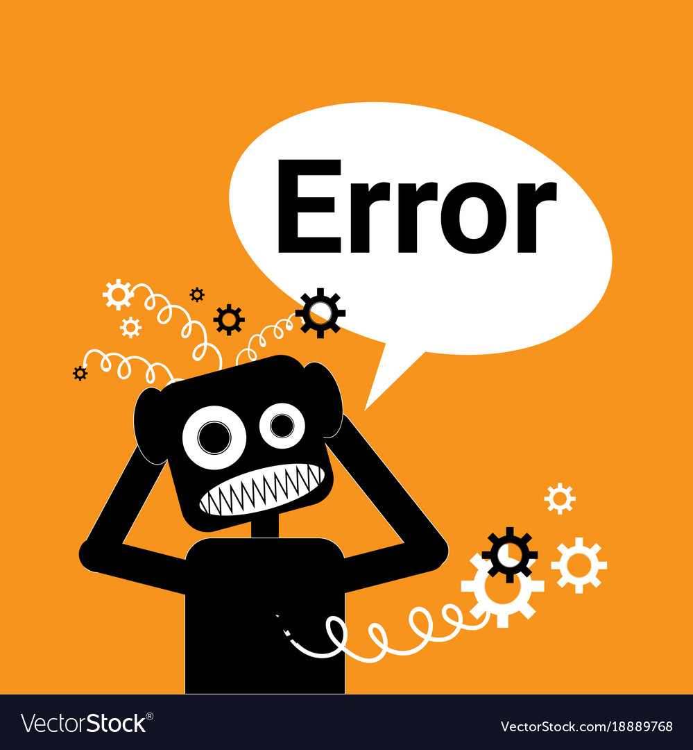 Robot broken error message in chat bubble Vector Image