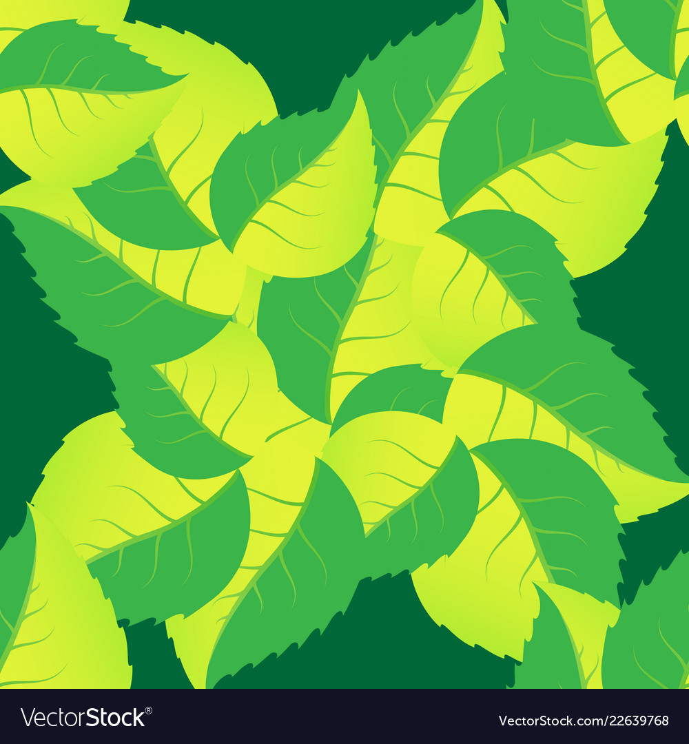 Seamless pattern of leaves arranged randomly