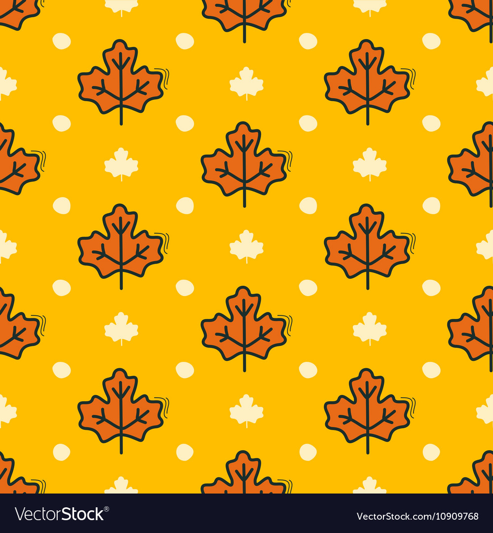Seamless pattern with maple leaves