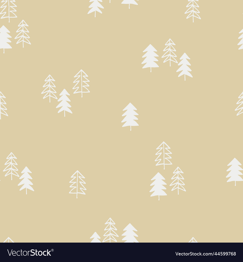 Seamless pattern with snowy fir trees for gift vector image Seamless pattern with snowy fir trees for gift