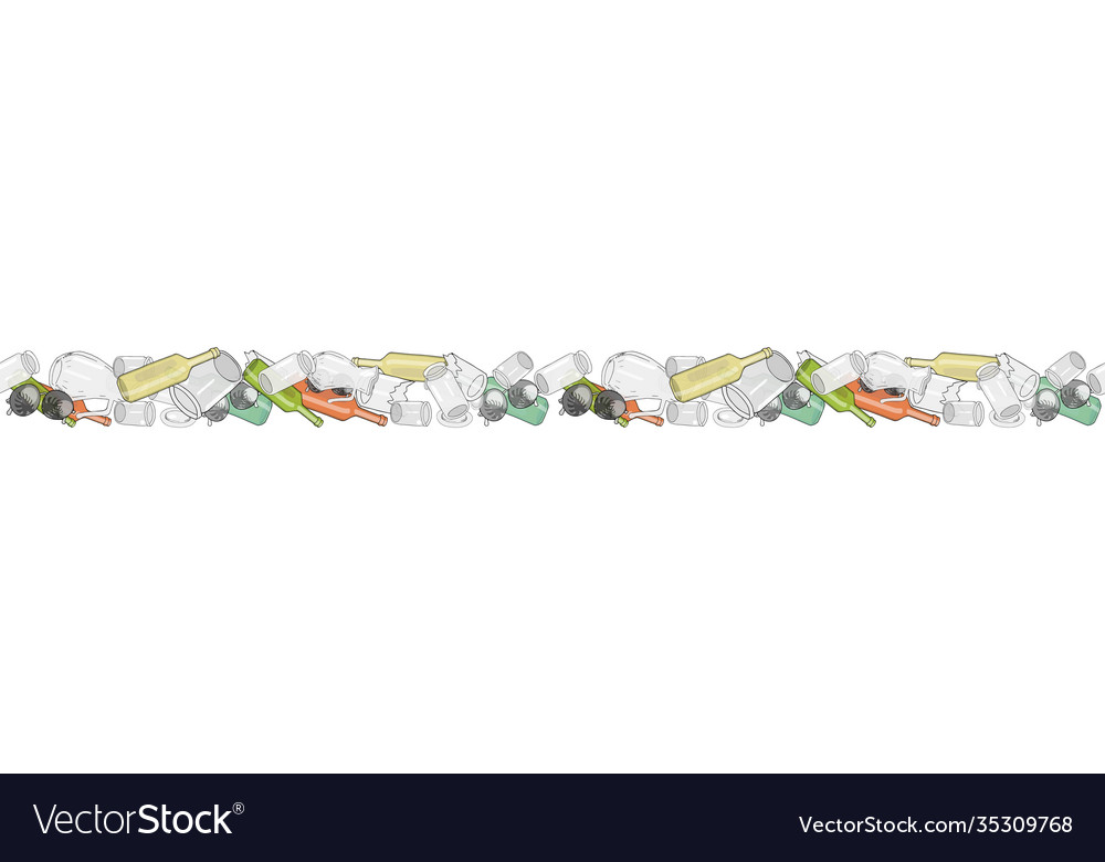 Seamless pattern with sorted metal garbage
