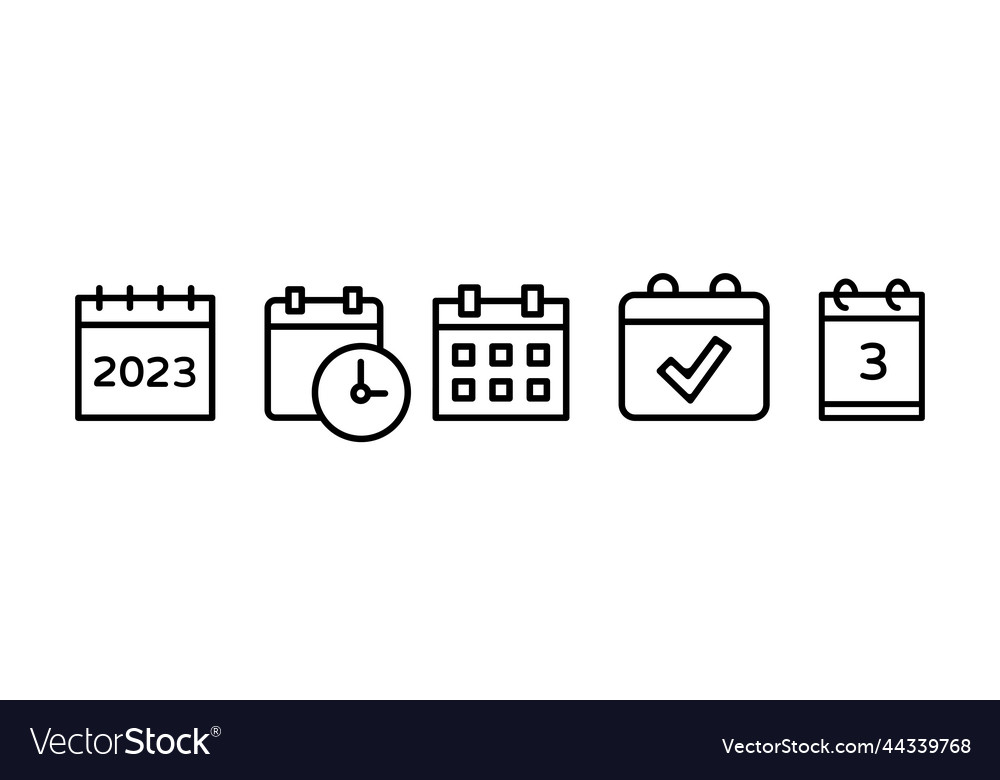 Set collection of calendar icons symbols