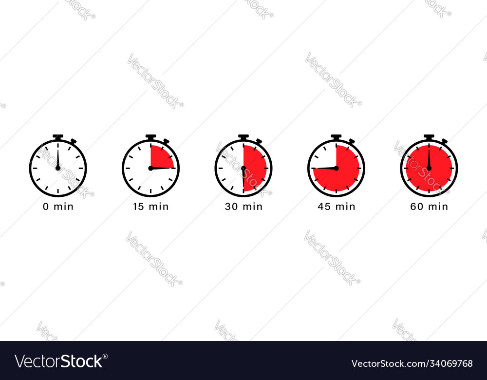Set timer icons vector image Set timer icons