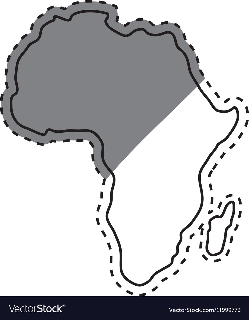 Africa map silhouette Royalty Free Vector Image