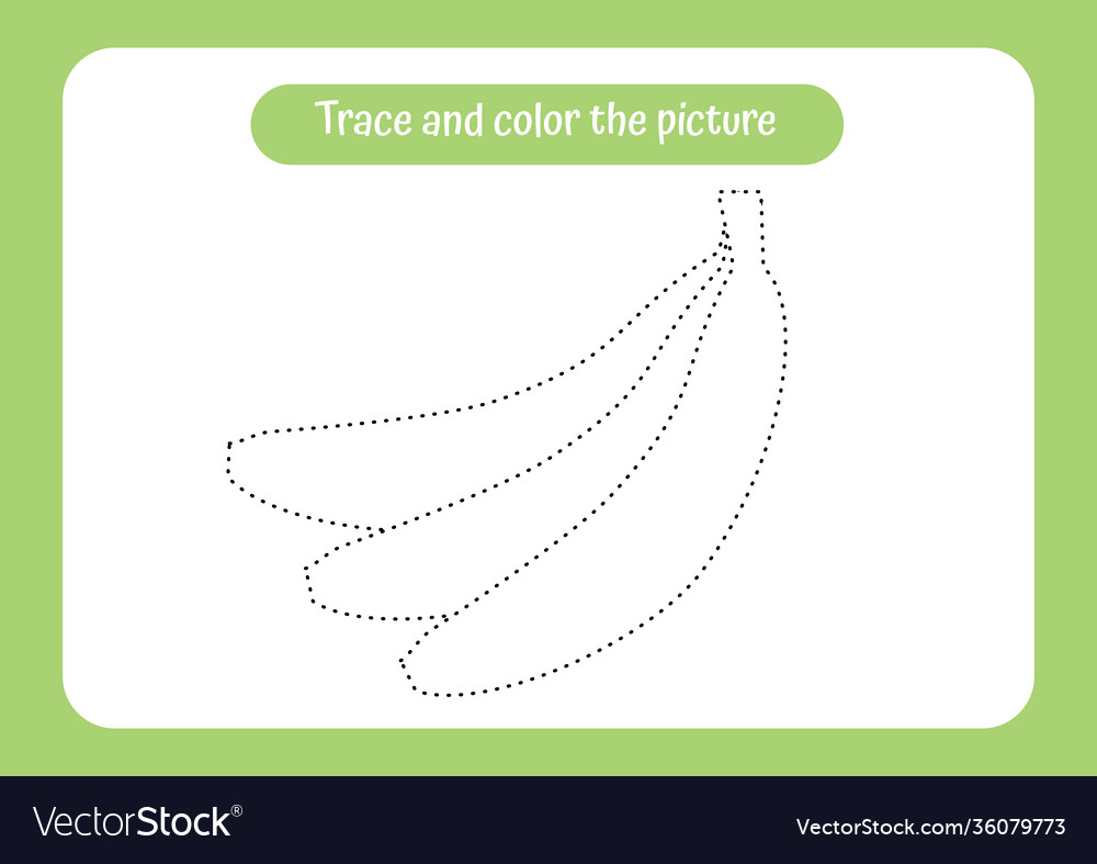 Banana trace and color picture educational Vector Image