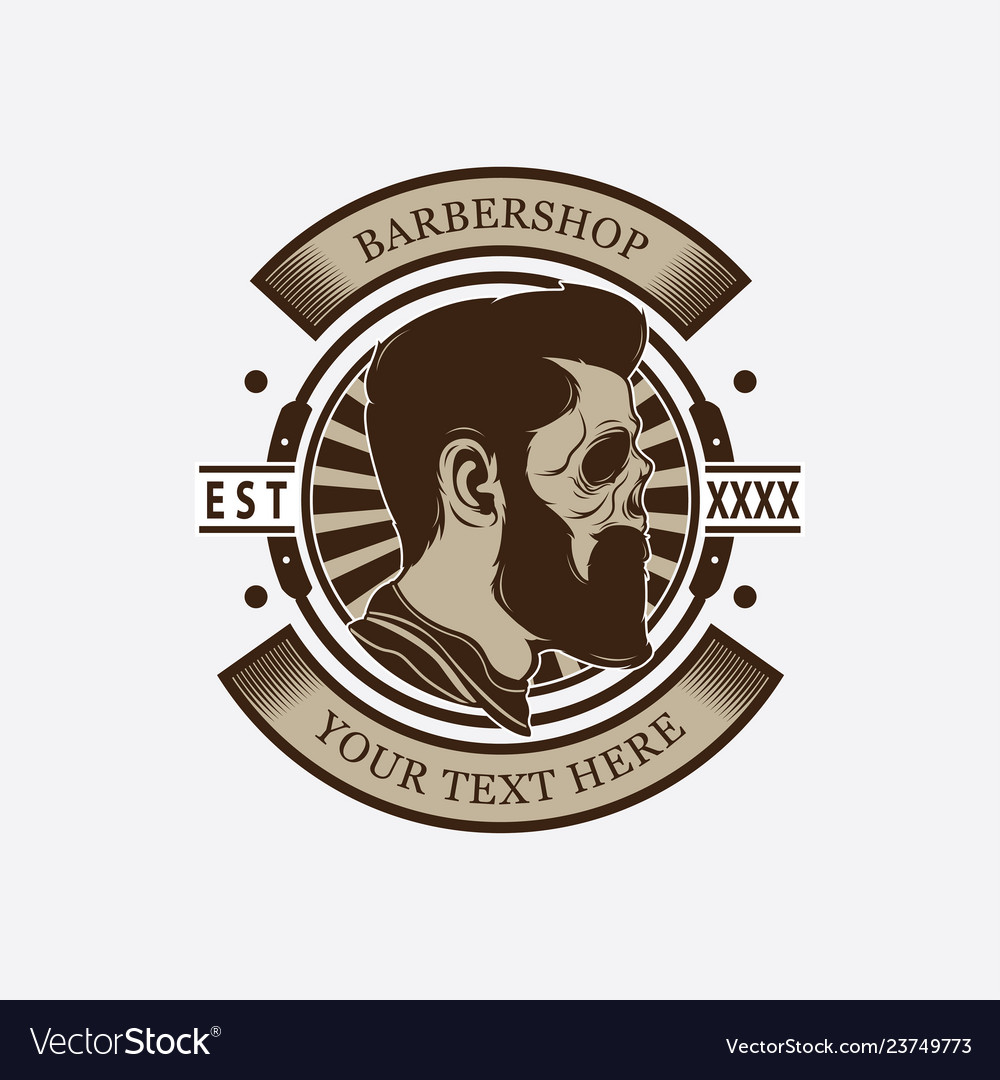 Barber shop vintage logo design Royalty Free Vector Image